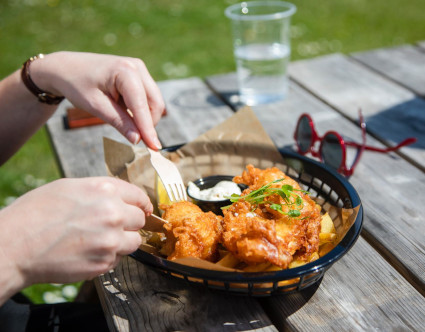 Blå Hoddans servering